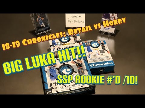 2018-19 Panini Chronicles Box Break - Retail vs. Hobby BIG LUKA HIT AND SSP ROOKIE #’d /10!!