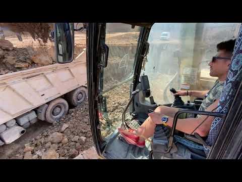 Caterpillar 385C Excavator Loading Trucks - Operator Dimitris Katotikidis
