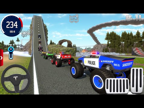 Police Monster Truck Impossible Driver #3 - US Car Stunts Racing Android Gameplay