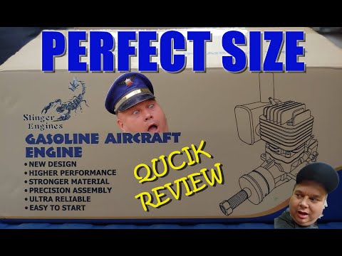 Stinger 20CC Gasoline Engine 2 Cycle Side Exhaust for RC Airplane Fixed-Wing Unboxing & quick Review