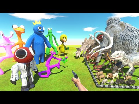 FPS Avatar Rescues Dinosaurs and Animals and Fights Rainbow Friends - Animal Revolt Battle Simulator