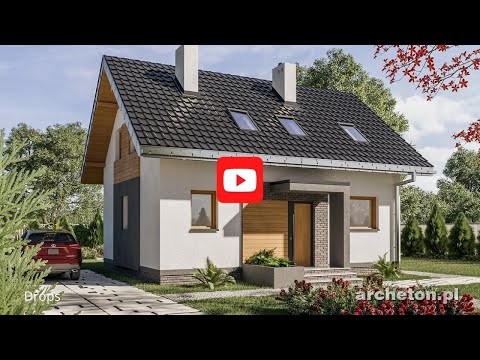 Projekt domu Drops - archeton.pl - z użytkowym poddaszem 101,3 m2