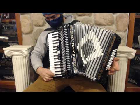 4587 - Black Bonetti 3448 Piano Accordion LMM 34 48 Compare to Sofia Mari image 2