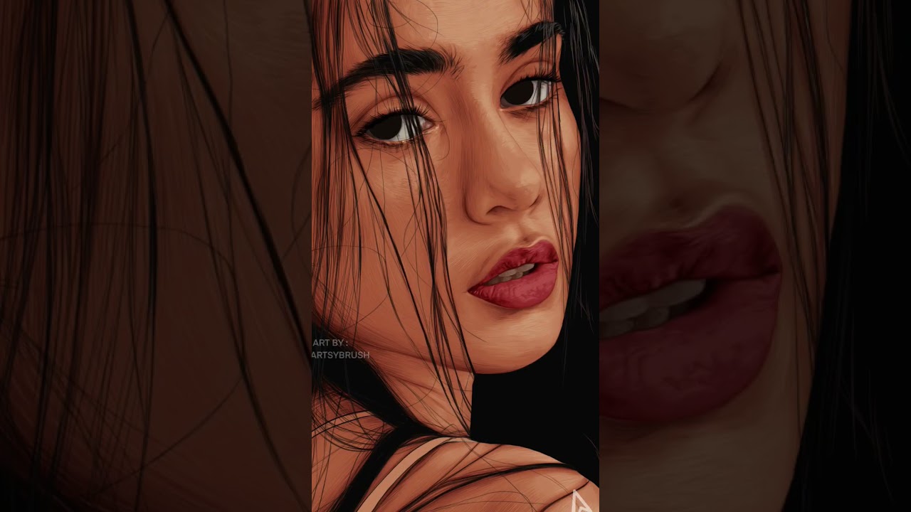 Realistic Vector Portrait Process #shorts #procreate