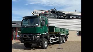 Renault K 460 6x6 -HIAB 18TM Crane, Crane, Kran, Grue -Leaf-sprung, Big  kamion s ravnom platformom | Slika 4 - Autoline