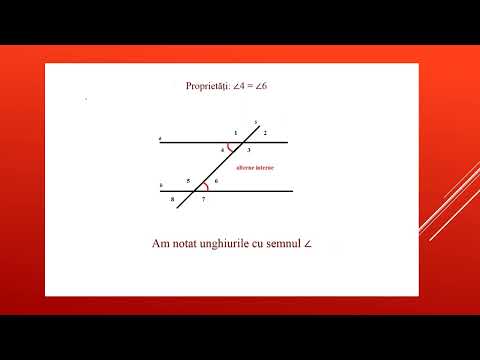 Unghiurile formate de doua drepte paralele taiate de o secanta
