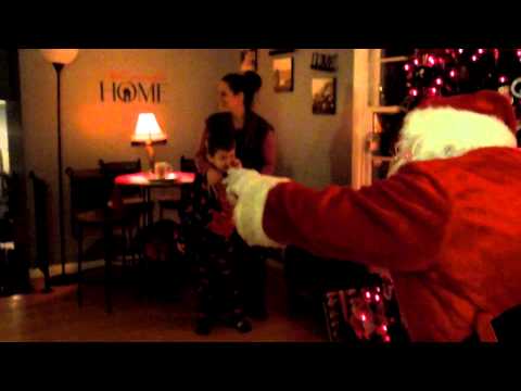 Santa bringing presents to Griffin & Peyton-2012