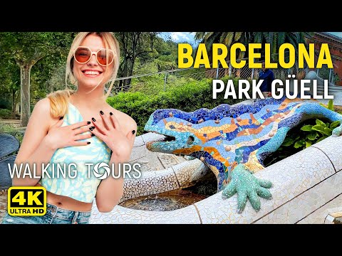 4K Barcelona (Spain) Park Güell Walking Tour • May 2023