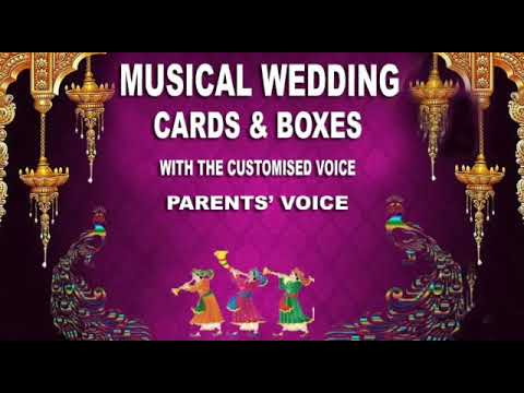 Indian wedding  invitation cards and boxes voice, audio, rec...