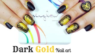 ❦ Dark ℊold ℵail art ❦ |Stellina nail for Ringbows|