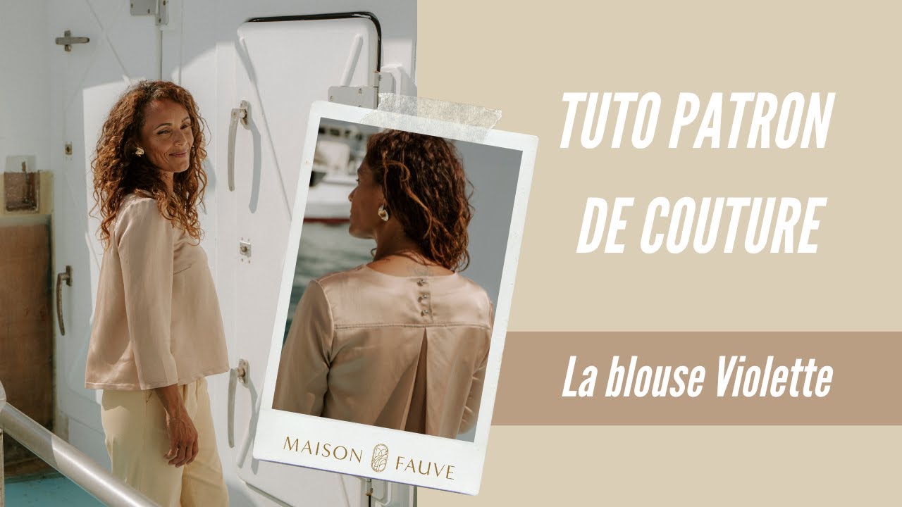 Patron couture blouse Violette / PDF (A4, A3, A0, US Letter) – Tailles 34 à 56 – Cadres, Calques par Taille, Vidéoprojection