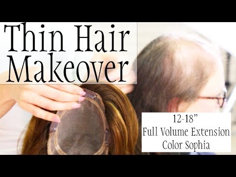 Fine Thin Hair Replacement topper hairpiece makeover...