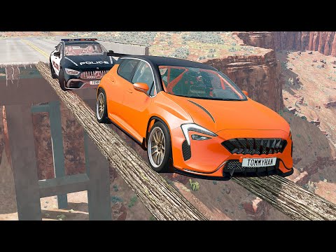 Mobil vs Log Bridge #3 - BeamNG Drive