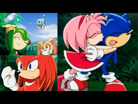 Sonic X Comparison: Amy Kisses Sonic / Knuckles Wave His Hand At Cosmo (Japanese VS English)