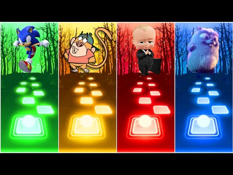 Sonic vs Dance Monkey vs Boss Baby vs Grizzy And The Lemmings ‐ Tiles Hop EDM Rush
