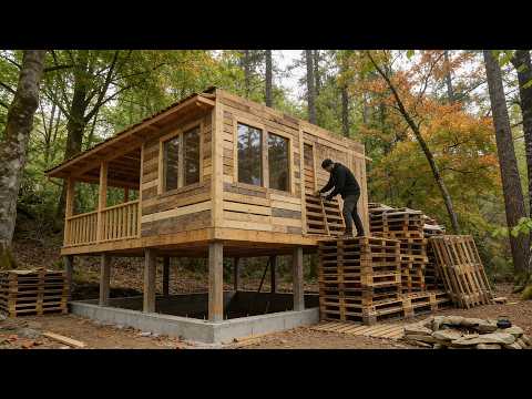 From Abandoned Pallets to a Hidden Forest Cabin | Full Build