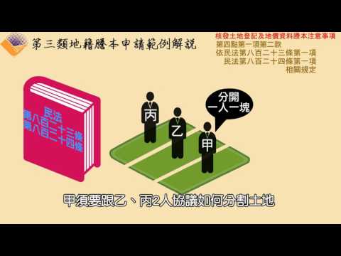 第三類謄本申請範例解說影片-【第4點第1項第2款】依民法第824條第1項（共有土地協議分割）相關規定[影音封面圖]