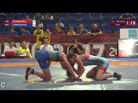 Qual. WW - 38 kg: M. TOMYSHCH (UKR) df. B. ATANSEVER (TUR) by VPO1, 4-2