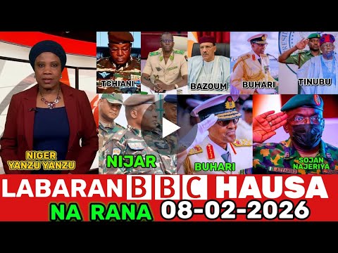 #BBC HAUSA LABARAN YAU NA RANA 08-02-2026 labaran niger na juyin mulki #bbchausa #labaran duniya