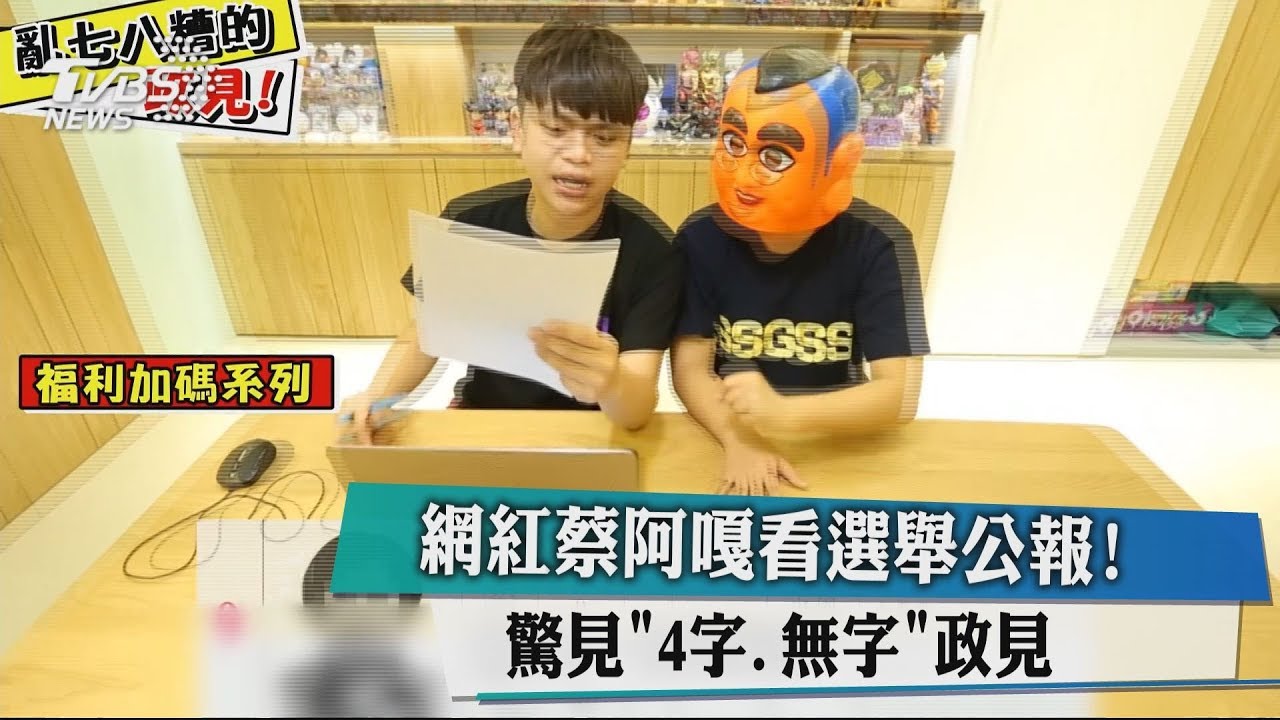 網紅蔡阿嘎看選舉公報! 驚見「4字、無字」政見