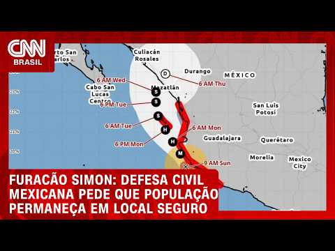 Furacão Simon muda de trajetória e chuvas provocam alagamentos na costa do México