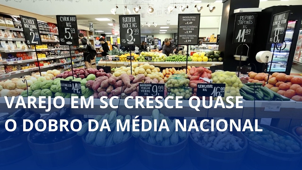 Varejo: Santa Catarina cresce quase o dobro da média nacional