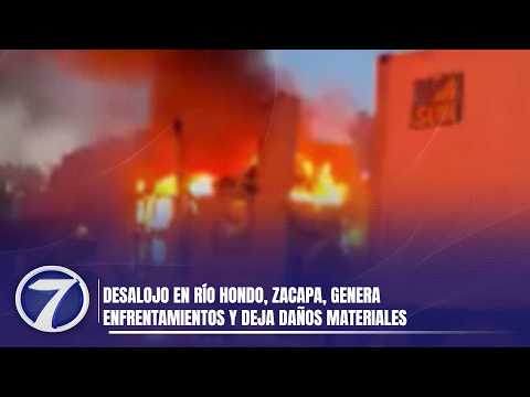 Desalojo en Río Hondo, Zacapa, genera enfrentamientos y deja daños materiales