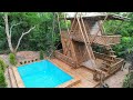 39 Day Complete Bamboo Two Story House And Swimming Pools Full Video