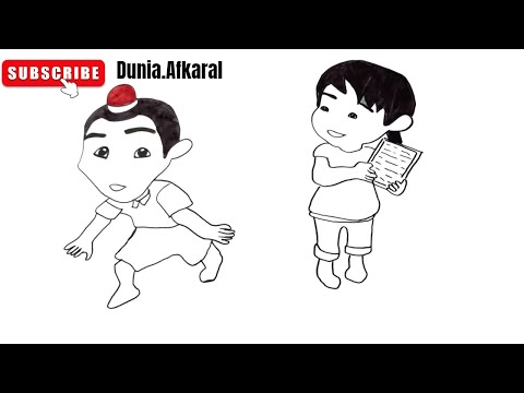 Easy Drawing and Coloring Susanti and Jarjit for Kids|Upin Ipin #Susanti #drawing  #coloring