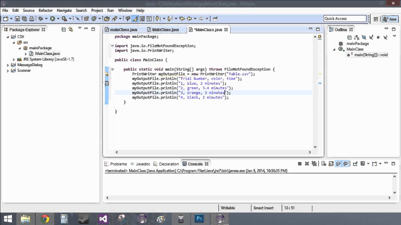 6.3.1 Comma Separated Values (Code)