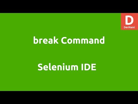 Selenium IDE break command