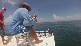 preview picture of video 'Father and son battle goliath grouper in Boca Grande Florida - get pulled out of chair'
