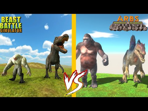 GORO THE GIANT AND SPINOSAURUS COMPARISON   ARBS VS BEAST BATTLE SIMULATOR