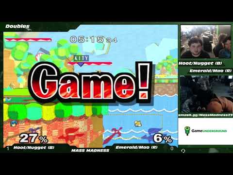 Mass Madness 23 SSBM - Hoot/Nugget (Blue) vs. Emerald/Mao (Red) - Melee Doubles