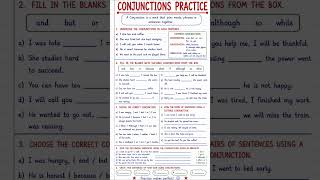 Conjunctions Practice ✍️ | English Grammar Worksheet