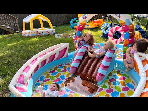 CONVIERTO MI PATIO EN UN PARQUE ACUÁTICO PARA BEBÉS REBORNS TODDLERS CON VENTA DE COMIDA DE JUGUETES