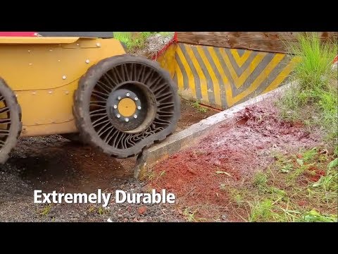 Amazing airless tires for heavy working tracks and loaders.