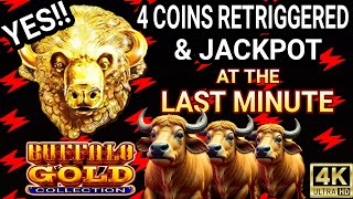 💵Yes! 4 Coin Re-triggered and JACKPOT at the LAST MINUTE | Bufffalo Gold Slot