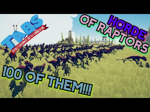 TABS | 100 Raptors Vs Every 5 Units (Bonus) (Strong Units = 3) - Total Accurate Battle Simulator