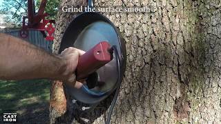 How To Make Your Cast Iron Skillet Smooth - Grinding Cast Iron
