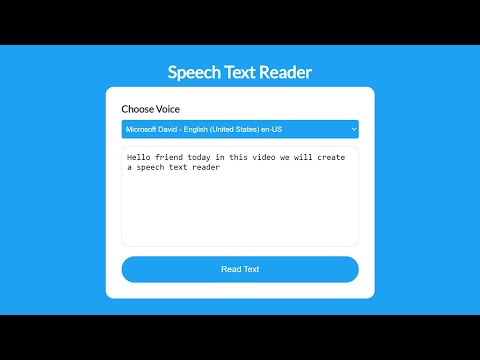 How to create Speech Text Reader using Html, CSS & JavaScript