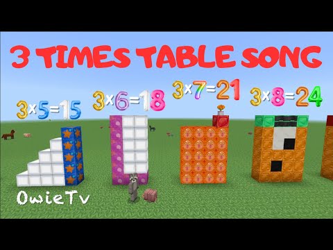 Three Times Table Song | Multiplication Song for Kids | Minecraft Numberblocks Counting Song |