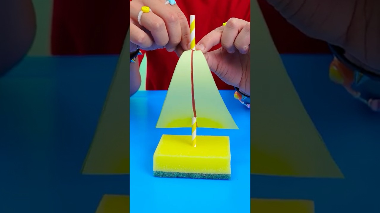 🚢DIY SPONGE BOAT — SIMPLE & FUN! 🧽✨ #shorts #kids