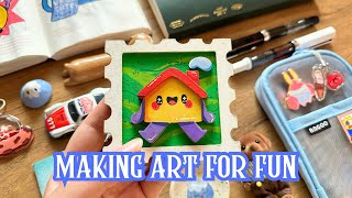 How I Stay Creative 🏠 Making Art for Fun | My First Wood Cutout Painting
