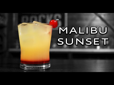 Malibu Sunset | Malibu Rum Cocktail | Booze On The Rocks
