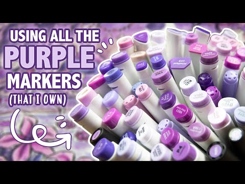 It's.. PURPLE! | Using Every Single Purple Marker I Own in One Drawing