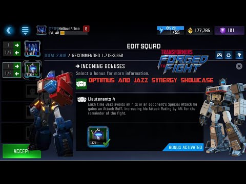OPTIMUS AND JAZZ SYNERGY SHOWCASE - TRANSFORMERS: FORGED TO FIGHT