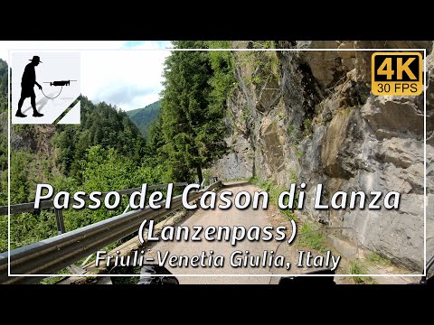 Passo del Cason di Lanza (Lanzenpass), Udine, Friuli-Venezia Giulia, Italy - by motorcycle and drone