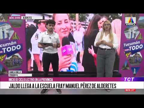 Jaldo llega a la Escuela Fray Manuel Pérez en Alderetes para el inicio de clases