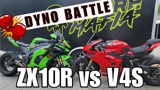 ZX10R vs Ducati V4S Dyno Battle at Moore Mafia - Z